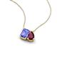 3 - Arika 1.15 ctw Emerald Shape Tanzanite with Pear Shape Rhodolite Garnet Toi Et Moi Women Pendant Necklace 