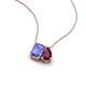 3 - Arika 1.15 ctw Emerald Shape Tanzanite with Pear Shape Rhodolite Garnet Toi Et Moi Women Pendant Necklace 