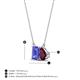 4 - Arika 1.15 ctw Emerald Shape Tanzanite with Pear Shape Rhodolite Garnet Toi Et Moi Women Pendant Necklace 
