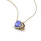3 - Arika 0.95 ctw Emerald Shape Tanzanite with Pear Shape Smoky Quartz Toi Et Moi Women Pendant Necklace 