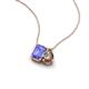 3 - Arika 0.95 ctw Emerald Shape Tanzanite with Pear Shape Smoky Quartz Toi Et Moi Women Pendant Necklace 