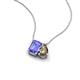 3 - Arika 0.95 ctw Emerald Shape Tanzanite with Pear Shape Smoky Quartz Toi Et Moi Women Pendant Necklace 