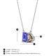 4 - Arika 0.95 ctw Emerald Shape Tanzanite with Pear Shape Smoky Quartz Toi Et Moi Women Pendant Necklace 