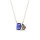 1 - Arika 0.95 ctw Emerald Shape Tanzanite with Pear Shape Smoky Quartz Toi Et Moi Women Pendant Necklace 