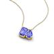 3 - Arika 1.05 ctw Emerald Shape with Pear Shape Tanzanite Toi Et Moi Women Pendant Necklace 