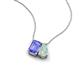 3 - Arika 0.85 ctw Emerald Shape Tanzanite with Pear Shape Opal Toi Et Moi Women Pendant Necklace 