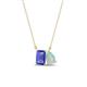 1 - Arika 0.85 ctw Emerald Shape Tanzanite with Pear Shape Opal Toi Et Moi Women Pendant Necklace 