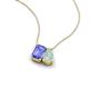 3 - Arika 0.85 ctw Emerald Shape Tanzanite with Pear Shape Opal Toi Et Moi Women Pendant Necklace 