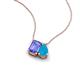 3 - Arika 0.85 ctw Emerald Shape Tanzanite with Pear Shape Turquoise Toi Et Moi Women Pendant Necklace 