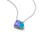 3 - Arika 0.85 ctw Emerald Shape Tanzanite with Pear Shape Turquoise Toi Et Moi Women Pendant Necklace 
