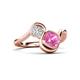 3 - Nerida 1.70 ctw Cushion Shape Created Pink Sapphire (6.00 mm) and Princess Shape Lab Grown Diamond Women Toi Et Moi Wave Engagement Ring 