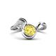 1 - Nerida 1.73 ctw Cushion Shape Created Yellow Sapphire (6.00 mm) and Princess Shape Lab Grown Diamond Women Toi Et Moi Wave Engagement Ring 