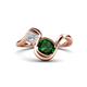 1 - Nerida 1.30 ctw Cushion Shape Created Emerald (6.00 mm) and Princess Shape Lab Grown Diamond Women Toi Et Moi Wave Engagement Ring 