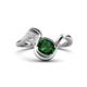 1 - Nerida 1.30 ctw Cushion Shape Created Emerald (6.00 mm) and Princess Shape Lab Grown Diamond Women Toi Et Moi Wave Engagement Ring 