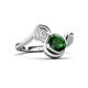 3 - Nerida 1.30 ctw Cushion Shape Created Emerald (6.00 mm) and Princess Shape Lab Grown Diamond Women Toi Et Moi Wave Engagement Ring 