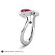 5 - Nerida 1.73 ctw Cushion Shape Created Ruby (6.00 mm) and Princess Shape Lab Grown Diamond Women Toi Et Moi Wave Engagement Ring 