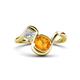 1 - Nerida 1.25 ctw Cushion Shape Citrine (6.00 mm) and Princess Shape Lab Grown Diamond Women Toi Et Moi Wave Engagement Ring 