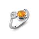 4 - Nerida 1.25 ctw Cushion Shape Citrine (6.00 mm) and Princess Shape Lab Grown Diamond Women Toi Et Moi Wave Engagement Ring 