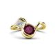 1 - Nerida 1.60 ctw Cushion Shape Rhodolite Garnet (6.00 mm) and Princess Shape Lab Grown Diamond Women Toi Et Moi Wave Engagement Ring 