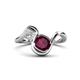 1 - Nerida 1.60 ctw Cushion Shape Rhodolite Garnet (6.00 mm) and Princess Shape Lab Grown Diamond Women Toi Et Moi Wave Engagement Ring 
