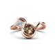 1 - Nerida 1.45 ctw Cushion Shape Smoky Quartz (6.00 mm) and Princess Shape Lab Grown Diamond Women Toi Et Moi Wave Engagement Ring 