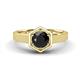 1 - Dinah 1.00 ct Black Diamond Women Hexagonal Signet Solitaire Engagement Ring 