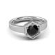 3 - Dinah 1.00 ct Black Diamond Women Hexagonal Signet Solitaire Engagement Ring 