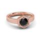 3 - Dinah 1.00 ct Black Diamond Women Hexagonal Signet Solitaire Engagement Ring 