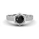 1 - Dinah 1.00 ct Black Diamond Women Hexagonal Signet Solitaire Engagement Ring 