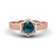 1 - Dinah 0.80 ct Blue Diamond Women Hexagonal Signet Solitaire Engagement Ring 