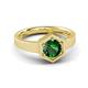 3 - Dinah 0.85 ct Created Emerald Women Hexagonal Signet Solitaire Engagement Ring 