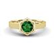 1 - Dinah 0.85 ct Created Emerald Women Hexagonal Signet Solitaire Engagement Ring 