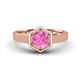 1 - Dinah 1.20 ct Created Pink Sapphire Women Hexagonal Signet Solitaire Engagement Ring 