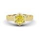 1 - Dinah 0.80 ct Yellow Diamond Women Hexagonal Signet Solitaire Engagement Ring 