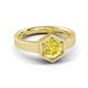 3 - Dinah 0.80 ct Yellow Diamond Women Hexagonal Signet Solitaire Engagement Ring 