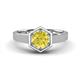 1 - Dinah 0.80 ct Yellow Diamond Women Hexagonal Signet Solitaire Engagement Ring 