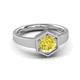 3 - Dinah 0.80 ct Yellow Diamond Women Hexagonal Signet Solitaire Engagement Ring 