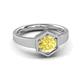3 - Dinah 1.20 ct Created Yellow Sapphire Women Hexagonal Signet Solitaire Engagement Ring 