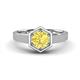 1 - Dinah 1.20 ct Created Yellow Sapphire Women Hexagonal Signet Solitaire Engagement Ring 
