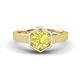 1 - Dinah 1.20 ct Created Yellow Sapphire Women Hexagonal Signet Solitaire Engagement Ring 
