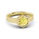 3 - Dinah 1.20 ct Created Yellow Sapphire Women Hexagonal Signet Solitaire Engagement Ring 