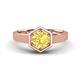 1 - Dinah 1.20 ct Created Yellow Sapphire Women Hexagonal Signet Solitaire Engagement Ring 