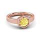 3 - Dinah 1.20 ct Created Yellow Sapphire Women Hexagonal Signet Solitaire Engagement Ring 