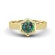 1 - Dinah 1.00 ct Created Alexandrite Women Hexagonal Signet Solitaire Engagement Ring 