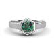 1 - Dinah 1.00 ct Created Alexandrite Women Hexagonal Signet Solitaire Engagement Ring 