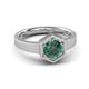 3 - Dinah 1.00 ct Created Alexandrite Women Hexagonal Signet Solitaire Engagement Ring 
