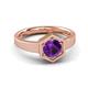 3 - Dinah 0.87 ct Amethyst Women Hexagonal Signet Solitaire Engagement Ring 