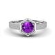 1 - Dinah 0.87 ct Amethyst Women Hexagonal Signet Solitaire Engagement Ring 