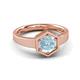 3 - Dinah 0.87 ct Aquamarine Women Hexagonal Signet Solitaire Engagement Ring 