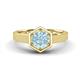 1 - Dinah 0.87 ct Aquamarine Women Hexagonal Signet Solitaire Engagement Ring 